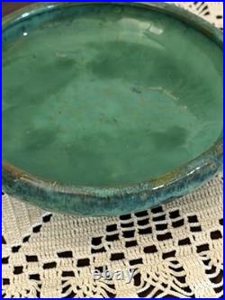 Fulper Arts And Crafts Pottery Green Glaze Art Pottery Three Footed Low Bowl 401