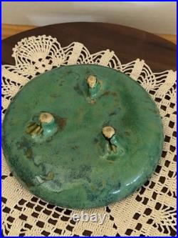 Fulper Arts And Crafts Pottery Green Glaze Art Pottery Three Footed Low Bowl 401
