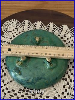 Fulper Arts And Crafts Pottery Green Glaze Art Pottery Three Footed Low Bowl 401