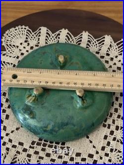 Fulper Arts And Crafts Pottery Green Glaze Art Pottery Three Footed Low Bowl 401