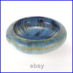 Fulper Pottery 13.75dia blue white flambe glaze huge bowl #43 arts & crafts