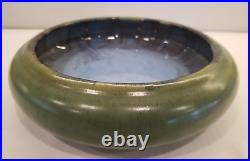 Fulper Pottery Low Bowl #17SP Blue of the Sky Flambe & Mirror Green 2.5 x 9