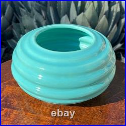 Garden City Pottery Hand Thrown Rose Bowl Aqua Glaze San Jose California Vintage
