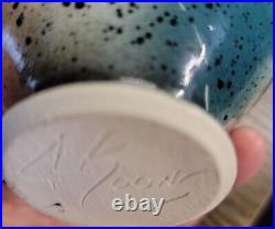 Geometric Signed Pottery Bowl. J Koons- RARE Find vintage 1990