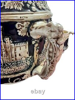 German Castle Stoneware Punch Soup Bowl Set Vintage Rare Mold Steins Tureen 2002