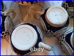Gerz German Rumtopf Castle Stoneware Tureen Set Punchbowl with 8 Mugs Gerz German Rumtopf Castle Stoneware Tureen Set Punchbowl with 8 Mugs