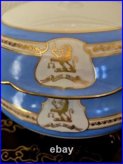 Ginori Impero Blue Turquoise Gold Encrusted 12.5 Soup Tureen And Lid Set Rare