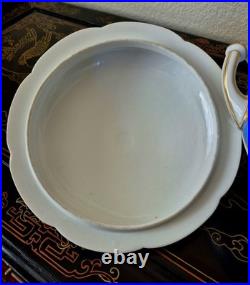 Ginori Impero Blue Turquoise Gold Encrusted 12.5 Soup Tureen And Lid Set Rare