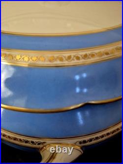 Ginori Impero Blue Turquoise Gold Encrusted 12.5 Soup Tureen And Lid Set Rare