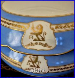 Ginori Impero Blue Turquoise Gold Encrusted 12.5 Soup Tureen And Lid Set Rare
