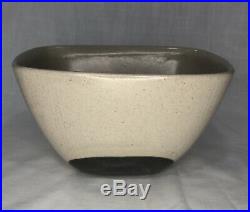 Glidden Pottery Vintage Charcoal And Rice Flared MCM 15 Bowl Mcm