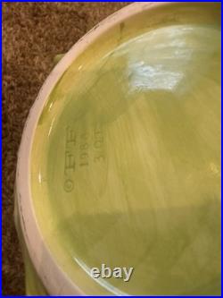Green Ceramic Lettuce Cabbageware Serving Tureen w Lid, Ladle, ff 1988 3 qt bowl