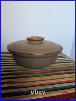 HEATH Ceramics Pottery Off White Tan Brown Casserole Covered Dish Bowl & Lid 9