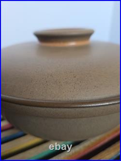 HEATH Ceramics Pottery Off White Tan Brown Casserole Covered Dish Bowl & Lid 9