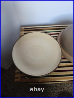 HEATH Ceramics Pottery Off White Tan Brown Casserole Covered Dish Bowl & Lid 9