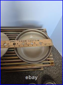 HEATH Ceramics Pottery Off White Tan Brown Casserole Covered Dish Bowl & Lid 9