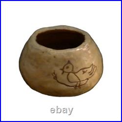 Handmade Native American signed Pottery Bowl Vintage 70's