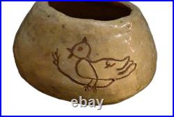 Handmade Native American signed Pottery Bowl Vintage 70's