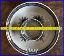 Handmade stoneware ceramic bowl or platter signed Traverso'88