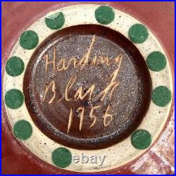Harding Black Studio Pottery 1956 Copper Red Crackle Glaze Bowl Texas Native