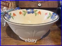 Harker Pottery 1840 Blue Floral Mixing Bowl 1920's-30's. Farmhouse # 11