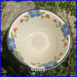 Harker Pottery 1840 Blue Floral Mixing Bowl 1920's-30's. Farmhouse # 11