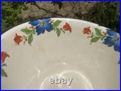 Harker Pottery 1840 Blue Floral Mixing Bowl 1920's-30's. Farmhouse # 11