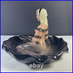 Hedi Schoop California Pottery Woman Candy Bowl Ceramic Vintage 1950's