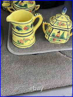 Henriot Quimper French Pottery Sugar Bowl And Creamer