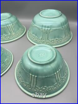 Homer Laughlin APPLE TREE GREEN Nested Mixing Bowls (SET Of 4) WV USA Vintage @@