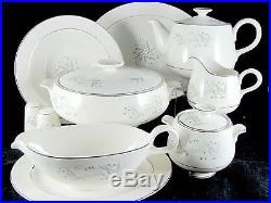 Homer Laughlin Celeste Serving Set, 13 pc, shaker, bowl, platter, teapot, vtg