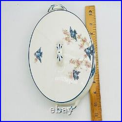 Homer Laughlin Vintage Bluebird Lidded Oval Casserole Bowl Empress BOOK PIECE