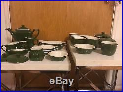 Huge 190 Piece Vintage Hall Pottery China Tea Pots Fridge Dishes Cups Punch Bowl