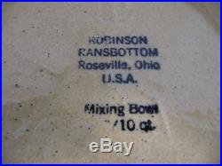 Huge Vintage Robinson Ransbottom Spongeware 15 Mixing Bowl, Roseville, Ohio