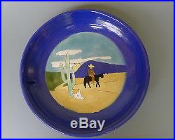 Huge XL vintage cobalt blue SAN JOSE pottery bowl Mexican desert 15 5/8 diam