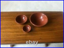 IGMA Artisan Jane Graber Miniature Redware Nesting Mixing Bowls 112 Scale 1999