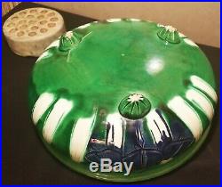 IRIS IKEBANA arts crafts awaji pottery bowl antique japanese nouveau vtg flower