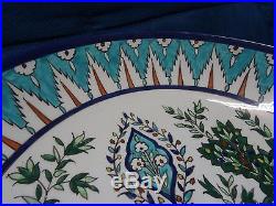 Israel palestine iznik bowl Jerusalem Armenian Pottery ceramic Signed Vtg 14.6
