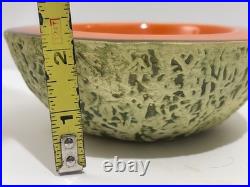 Italian Pottery Ed Langbein Original Set Of 2 Cantaloupe Melon Bowls MCM VTG