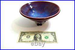 JACK TROY Signed Studio Pottery Footed / Pedestal Serving Bowl with Red tones