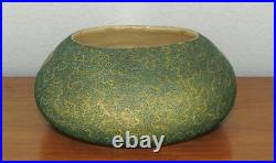 JB J. B. OWENS Ohio Art Pottery Very Rare Opalesce Inlaid Malachite Bowl EXC