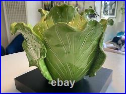 Jean Roger Paris France Pottery Large Lettuce Cabbage Signed Vintage 1960 60s