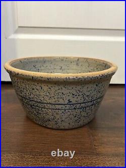 Jerry Brown Vintage'92 Signed Very LARGE Blue Spatter Glazed Popcorn Bowl