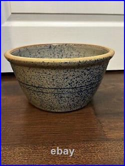 Jerry Brown Vintage'92 Signed Very LARGE Blue Spatter Glazed Popcorn Bowl