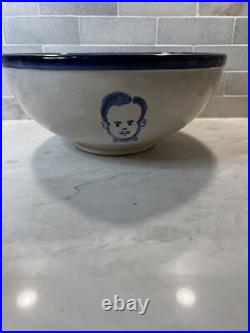 John B Taylor Louisville Stoneware Pottery Vintage Punch Bowl with 10 Mugs Set