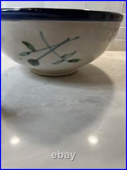 John B Taylor Louisville Stoneware Pottery Vintage Punch Bowl with 10 Mugs Set