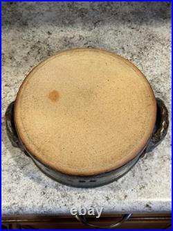 John Glick Plum Tree Pottery Lidded Pot Handles Stoneware Studio Art MCM Signed