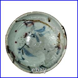 John Glick Plum Tree Pottery Vintage Handmade Bowl Teal/Aqua/Pink Hues