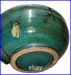 John Glick Plum Tree Pottery Vintage Handmade Bowl Teal/Aqua/Pink Hues