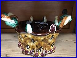 Julie Terestman Pottery Centerpiece Bowl Two Handles Vintage Rare